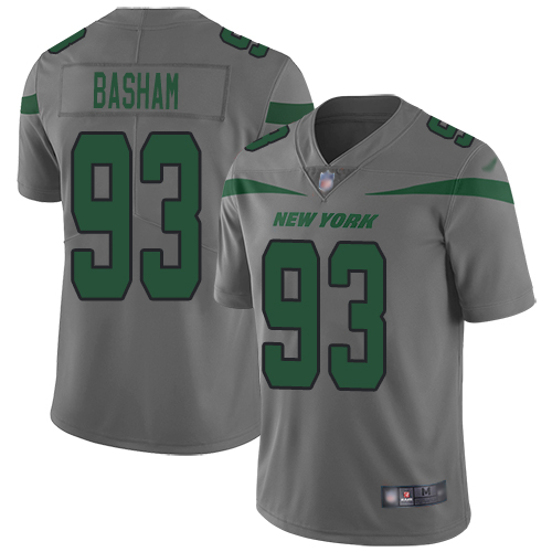 New York Jets Limited Gray Men Tarell Basham Jersey NFL Football #93 Inverted Legend->new york jets->NFL Jersey